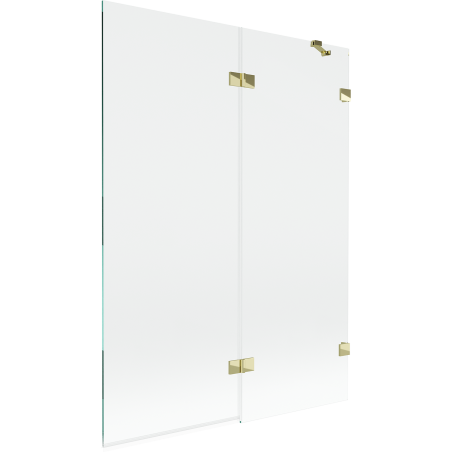 Mexen Lunar parawan nawannowy 2-skrzydłowy prawy 130 x 150 cm, transparent, złoty - 897-130-100-50-00-P