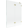 Mexen Lunar parawan nawannowy 2-skrzydłowy prawy 130 x 150 cm, transparent, złoty - 897-130-100-50-00-P
