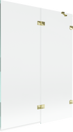 Mexen Lunar parawan nawannowy 2-skrzydłowy prawy 130 x 150 cm, transparent, złoty - 897-130-100-50-00-P