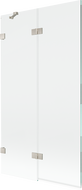 Mexen Lunar parawan nawannowy 2-skrzydłowy lewy 100 x 150 cm, transparent, nikiel szczotkowany - 897-100-100-97-00-L