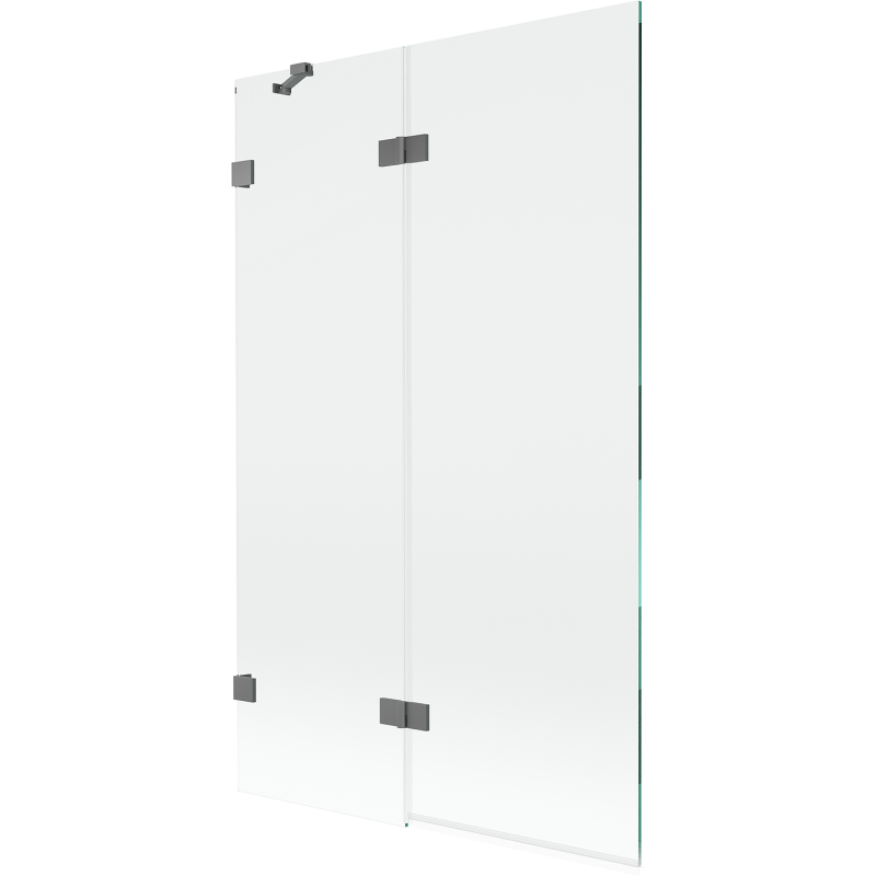 Mexen Lunar parawan nawannowy 2-skrzydłowy lewy 110 x 150 cm, transparent, gun metal - 897-110-100-95-00-L