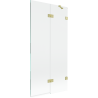Mexen Lunar parawan nawannowy 2-skrzydłowy prawy 90 x 150 cm, transparent, złoty szczotkowany - 897-090-100-55-00-P