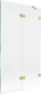 Mexen Lunar parawan nawannowy 2-skrzydłowy prawy 100 x 150 cm, transparent, złoty szczotkowany - 897-100-100-55-00-P