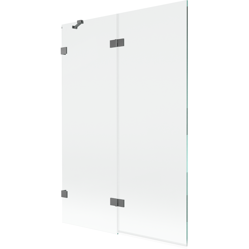 Mexen Lunar parawan nawannowy 2-skrzydłowy lewy 120 x 150 cm, transparent, gun metal - 897-120-100-95-00-L