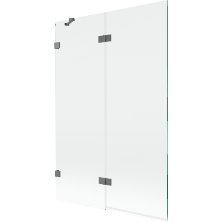 Mexen Lunar parawan nawannowy 2-skrzydłowy lewy 120 x 150 cm, transparent, gun metal - 897-120-100-95-00-L