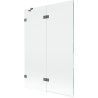 Mexen Lunar parawan nawannowy 2-skrzydłowy lewy 120 x 150 cm, transparent, gun metal - 897-120-100-95-00-L