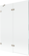 Mexen Lunar parawan nawannowy 2-skrzydłowy lewy 120 x 150 cm, transparent, nikiel szczotkowany - 897-120-100-97-00-L