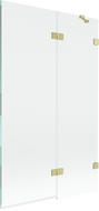 Mexen Lunar parawan nawannowy 2-skrzydłowy prawy 110 x 150 cm, transparent, złoty szczotkowany - 897-110-100-55-00-P