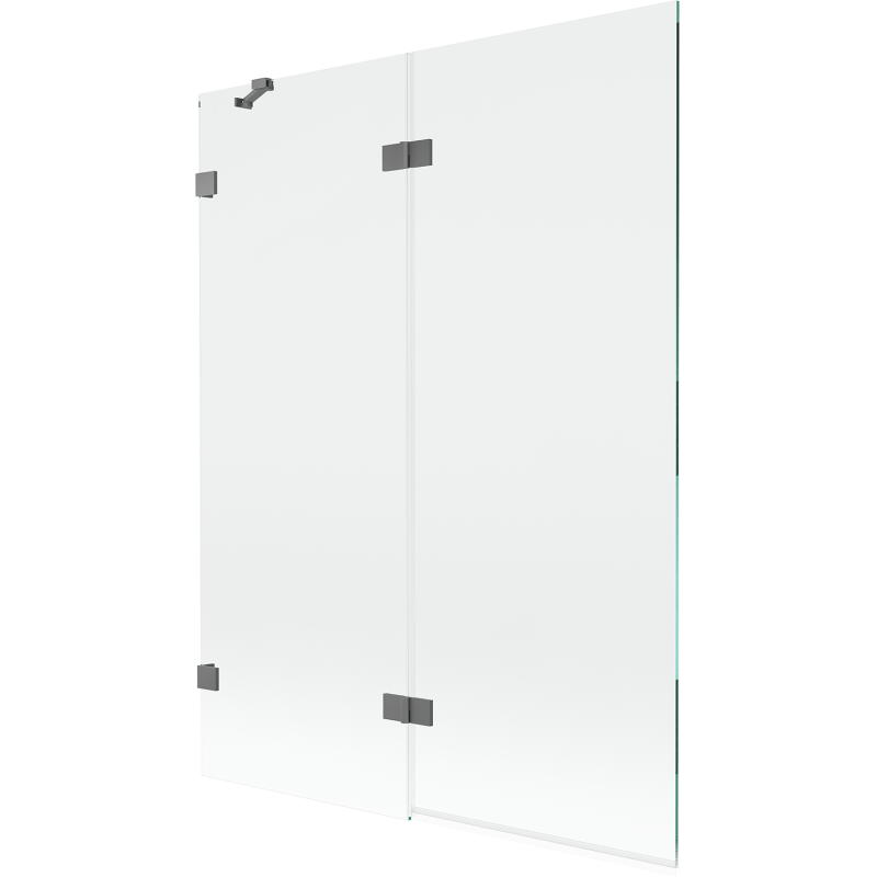 Mexen Lunar parawan nawannowy 2-skrzydłowy lewy 130 x 150 cm, transparent, gun metal - 897-130-100-95-00-L