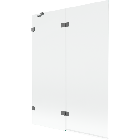 Mexen Lunar parawan nawannowy 2-skrzydłowy lewy 130 x 150 cm, transparent, gun metal - 897-130-100-95-00-L