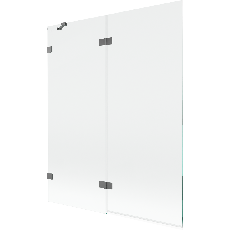 Mexen Lunar parawan nawannowy 2-skrzydłowy lewy 140 x 150 cm, transparent, gun metal - 897-140-100-95-00-L