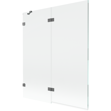 Mexen Lunar parawan nawannowy 2-skrzydłowy lewy 140 x 150 cm, transparent, gun metal - 897-140-100-95-00-L