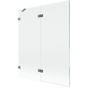 Mexen Lunar parawan nawannowy 2-skrzydłowy lewy 140 x 150 cm, transparent, gun metal - 897-140-100-95-00-L