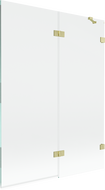 Mexen Lunar parawan nawannowy 2-skrzydłowy prawy 130 x 150 cm, transparent, złoty szczotkowany - 897-130-100-55-00-P