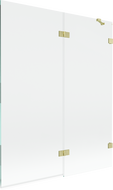 Mexen Lunar parawan nawannowy 2-skrzydłowy prawy 140 x 150 cm, transparent, złoty szczotkowany - 897-140-100-55-00-P