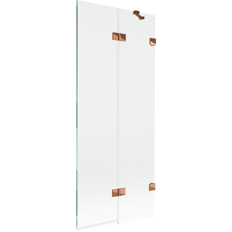 Mexen Lunar parawan nawannowy 2-skrzydłowy prawy 80 x 150 cm, transparent, różowe złoto - 897-080-100-60-00-P