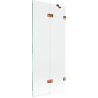 Mexen Lunar parawan nawannowy 2-skrzydłowy prawy 80 x 150 cm, transparent, różowe złoto - 897-080-100-60-00-P