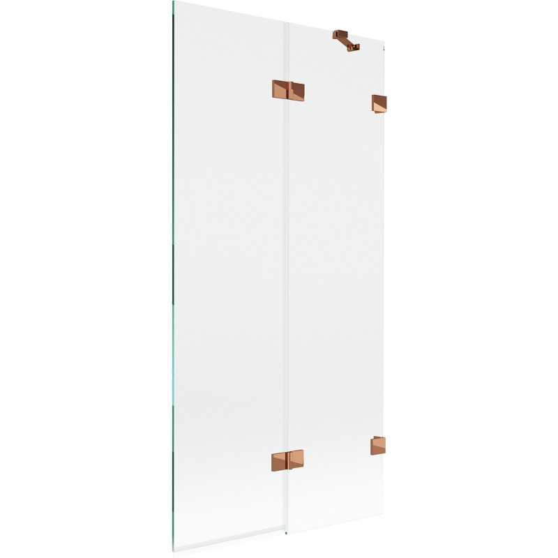 Mexen Lunar parawan nawannowy 2-skrzydłowy prawy 90 x 150 cm, transparent, różowe złoto - 897-090-100-60-00-P