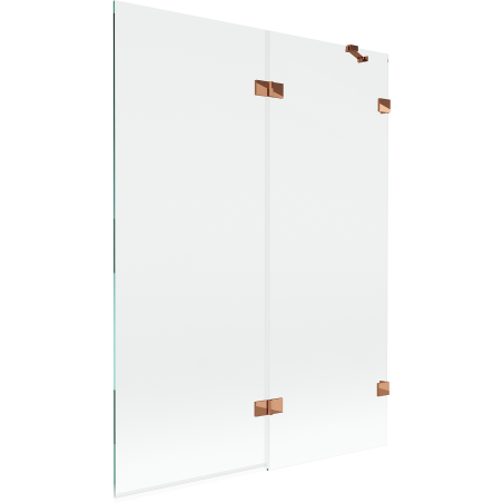 Mexen Lunar parawan nawannowy 2-skrzydłowy prawy 130 x 150 cm, transparent, różowe złoto - 897-130-100-60-00-P