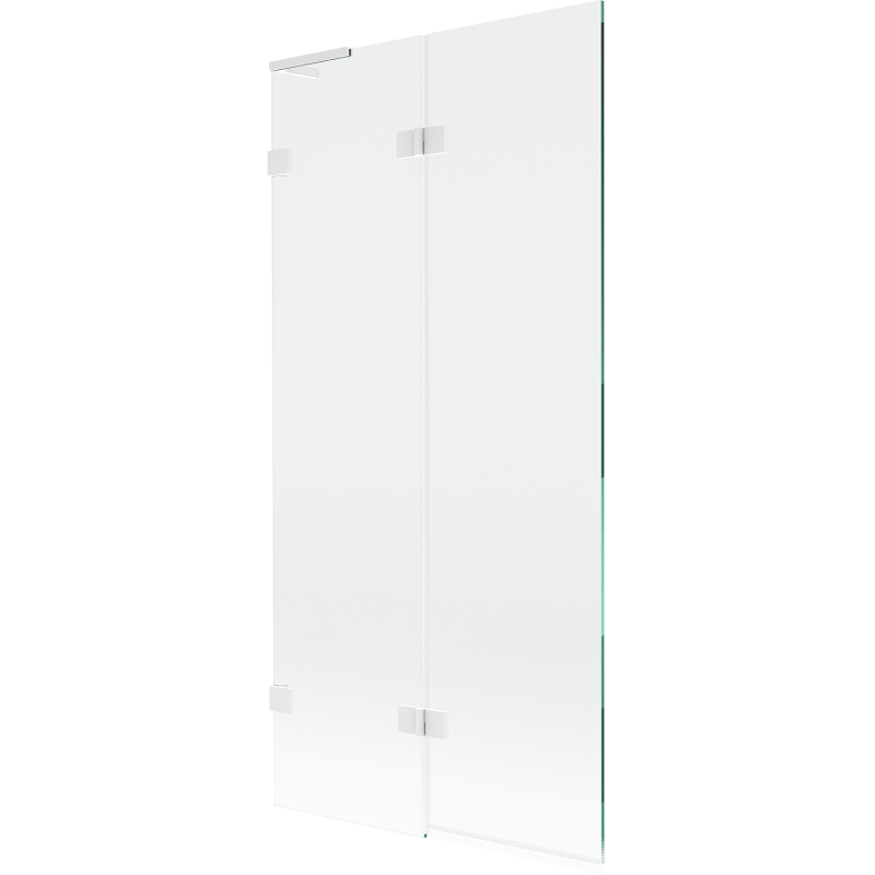 Mexen Lunar L parawan nawannowy 2-skrzydłowy lewy 90 x 150 cm, transparent, biały - 897L-090-100-20-00-L