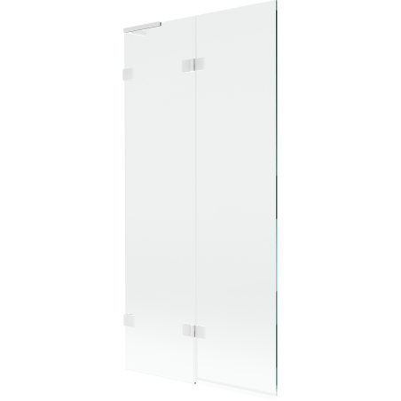 Mexen Lunar L parawan nawannowy 2-skrzydłowy lewy 90 x 150 cm, transparent, biały - 897L-090-100-20-00-L