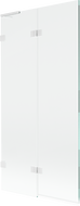 Mexen Lunar L parawan nawannowy 2-skrzydłowy lewy 90 x 150 cm, transparent, biały - 897L-090-100-20-00-L