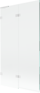 Mexen Lunar L parawan nawannowy 2-skrzydłowy lewy 100 x 150 cm, transparent, biały - 897L-100-100-20-00-L