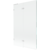 Mexen Lunar L parawan nawannowy 2-skrzydłowy lewy 110 x 150 cm, transparent, biały - 897L-110-100-20-00-L