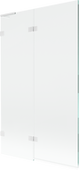 Mexen Lunar L parawan nawannowy 2-skrzydłowy lewy 110 x 150 cm, transparent, biały - 897L-110-100-20-00-L
