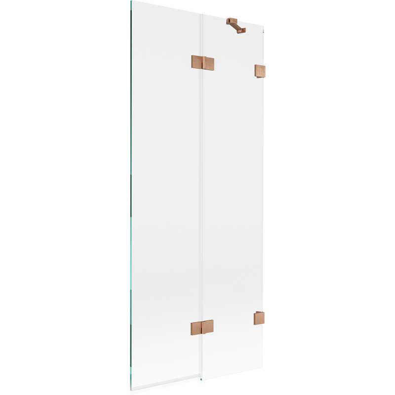 Mexen Lunar parawan nawannowy 2-skrzydłowy prawy 80 x 150 cm, transparent, miedź szczotkowana - 897-080-100-65-00-P