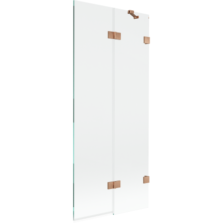 Mexen Lunar parawan nawannowy 2-skrzydłowy prawy 80 x 150 cm, transparent, miedź szczotkowana - 897-080-100-65-00-P