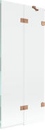 Mexen Lunar parawan nawannowy 2-skrzydłowy prawy 80 x 150 cm, transparent, miedź szczotkowana - 897-080-100-65-00-P