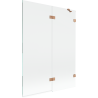 Mexen Lunar parawan nawannowy 2-skrzydłowy prawy 130 x 150 cm, transparent, miedź szczotkowana - 897-130-100-65-00-P