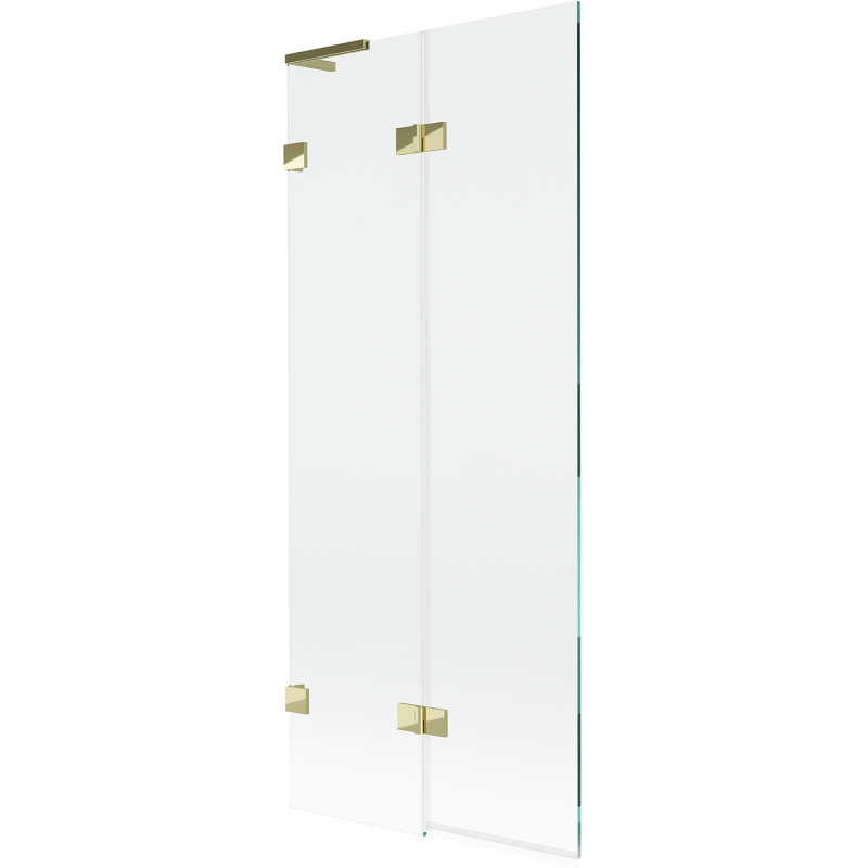 Mexen Lunar L parawan nawannowy 2-skrzydłowy lewy 80 x 150 cm, transparent, złoty - 897L-080-100-50-00-L