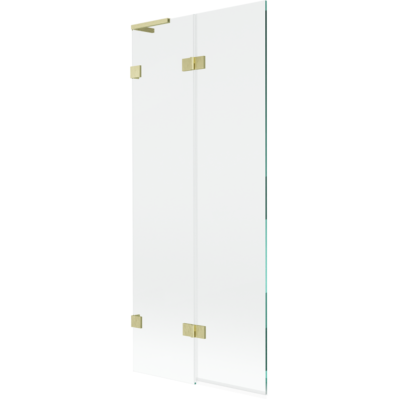 Mexen Lunar L parawan nawannowy 2-skrzydłowy lewy 80 x 150 cm, transparent, złoty szczotkowany - 897L-080-100-55-00-L