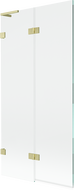 Mexen Lunar L parawan nawannowy 2-skrzydłowy lewy 90 x 150 cm, transparent, złoty szczotkowany - 897L-090-100-55-00-L