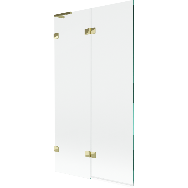 Mexen Lunar L parawan nawannowy 2-skrzydłowy lewy 100 x 150 cm, transparent, złoty - 897L-100-100-50-00-L
