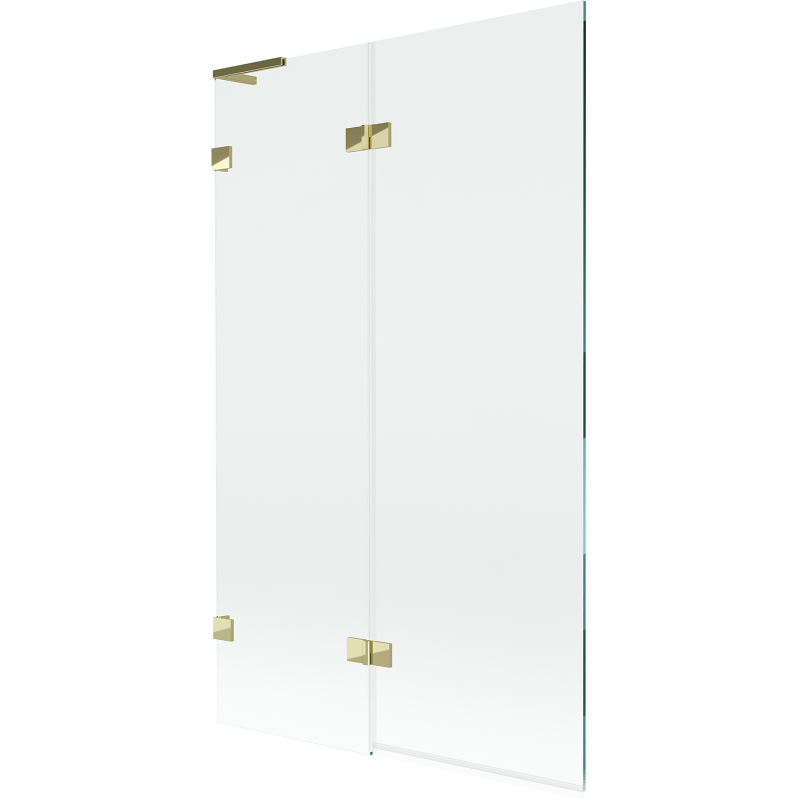Mexen Lunar L parawan nawannowy 2-skrzydłowy lewy 110 x 150 cm, transparent, złoty - 897L-110-100-50-00-L