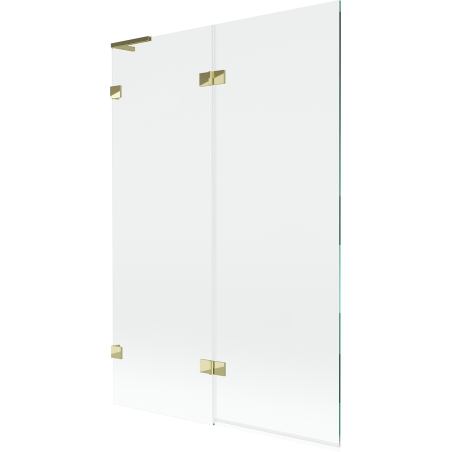 Mexen Lunar L parawan nawannowy 2-skrzydłowy lewy 120 x 150 cm, transparent, złoty - 897L-120-100-50-00-L