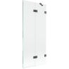 Mexen Lunar parawan nawannowy 2-skrzydłowy prawy 80 x 150 cm, transparent, gun gray szczotkowany - 897-080-100-66-00-P