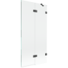 Mexen Lunar parawan nawannowy 2-skrzydłowy prawy 90 x 150 cm, transparent, gun gray szczotkowany - 897-090-100-66-00-P
