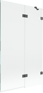 Mexen Lunar parawan nawannowy 2-skrzydłowy prawy 110 x 150 cm, transparent, gun gray szczotkowany - 897-110-100-66-00-P