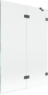 Mexen Lunar parawan nawannowy 2-skrzydłowy prawy 120 x 150 cm, transparent, gun gray szczotkowany - 897-120-100-66-00-P