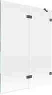 Mexen Lunar parawan nawannowy 2-skrzydłowy prawy 130 x 150 cm, transparent, gun gray szczotkowany - 897-130-100-66-00-P