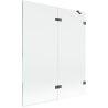 Mexen Lunar parawan nawannowy 2-skrzydłowy prawy 140 x 150 cm, transparent, gun gray szczotkowany - 897-140-100-66-00-P