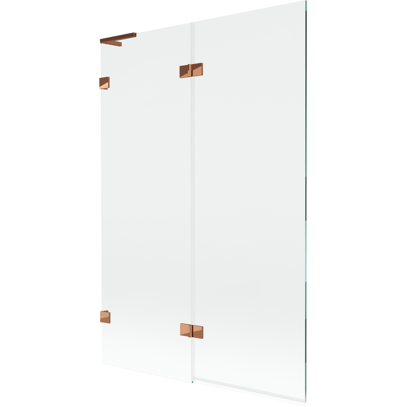 Mexen Lunar L parawan nawannowy 2-skrzydłowy lewy 120 x 150 cm, transparent, różowe złoto - 897L-120-100-60-00-L