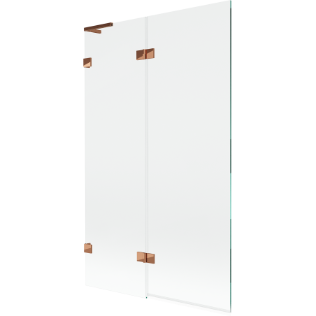 Mexen Lunar L parawan nawannowy 2-skrzydłowy lewy 110 x 150 cm, transparent, różowe złoto - 897L-110-100-60-00-L