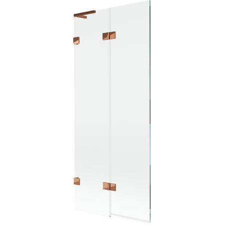 Mexen Lunar L parawan nawannowy 2-skrzydłowy lewy 80 x 150 cm, transparent, różowe złoto - 897L-080-100-60-00-L