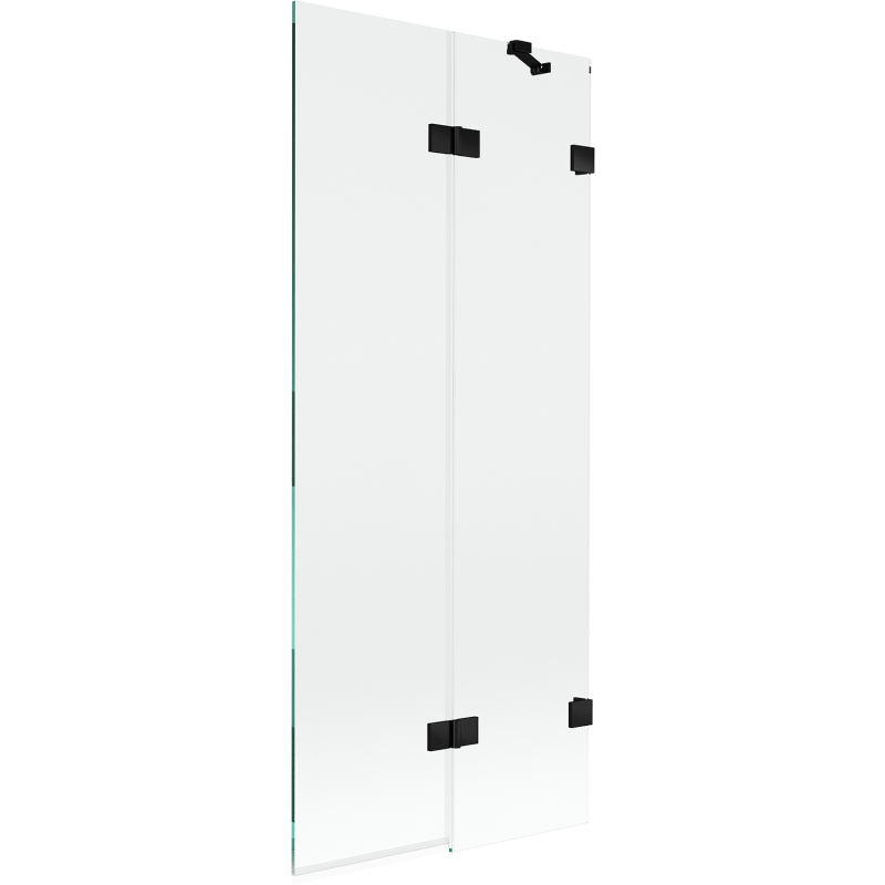 Mexen Lunar parawan nawannowy 2-skrzydłowy prawy 80 x 150 cm, transparent, czarny - 897-080-100-70-00-P