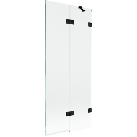 Mexen Lunar parawan nawannowy 2-skrzydłowy prawy 80 x 150 cm, transparent, czarny - 897-080-100-70-00-P